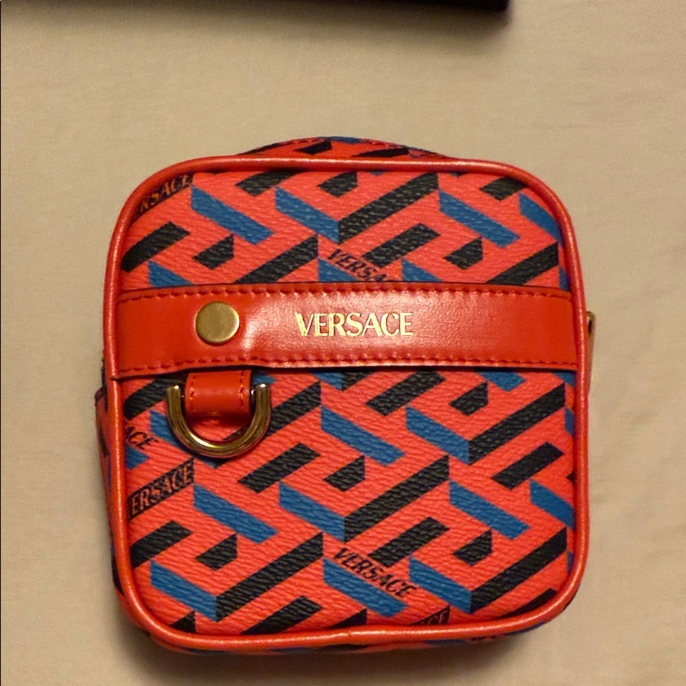Versace Red and Blue Patterned Belt Bag